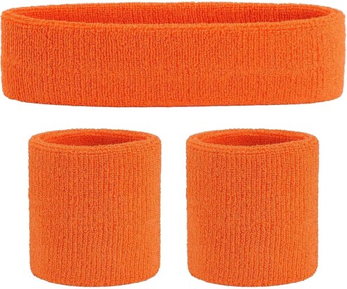 3pc orange wristbands - orange,