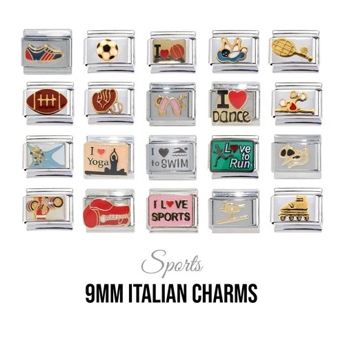 Sports 9mm italian charms - sports, fits