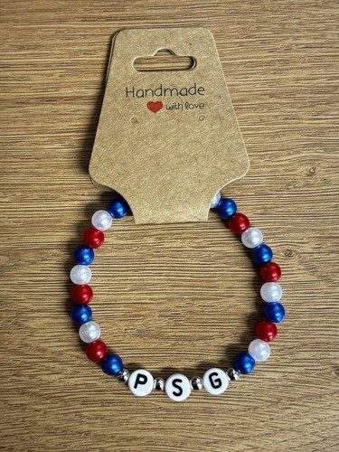 Pearl bead bracelet football - bead,